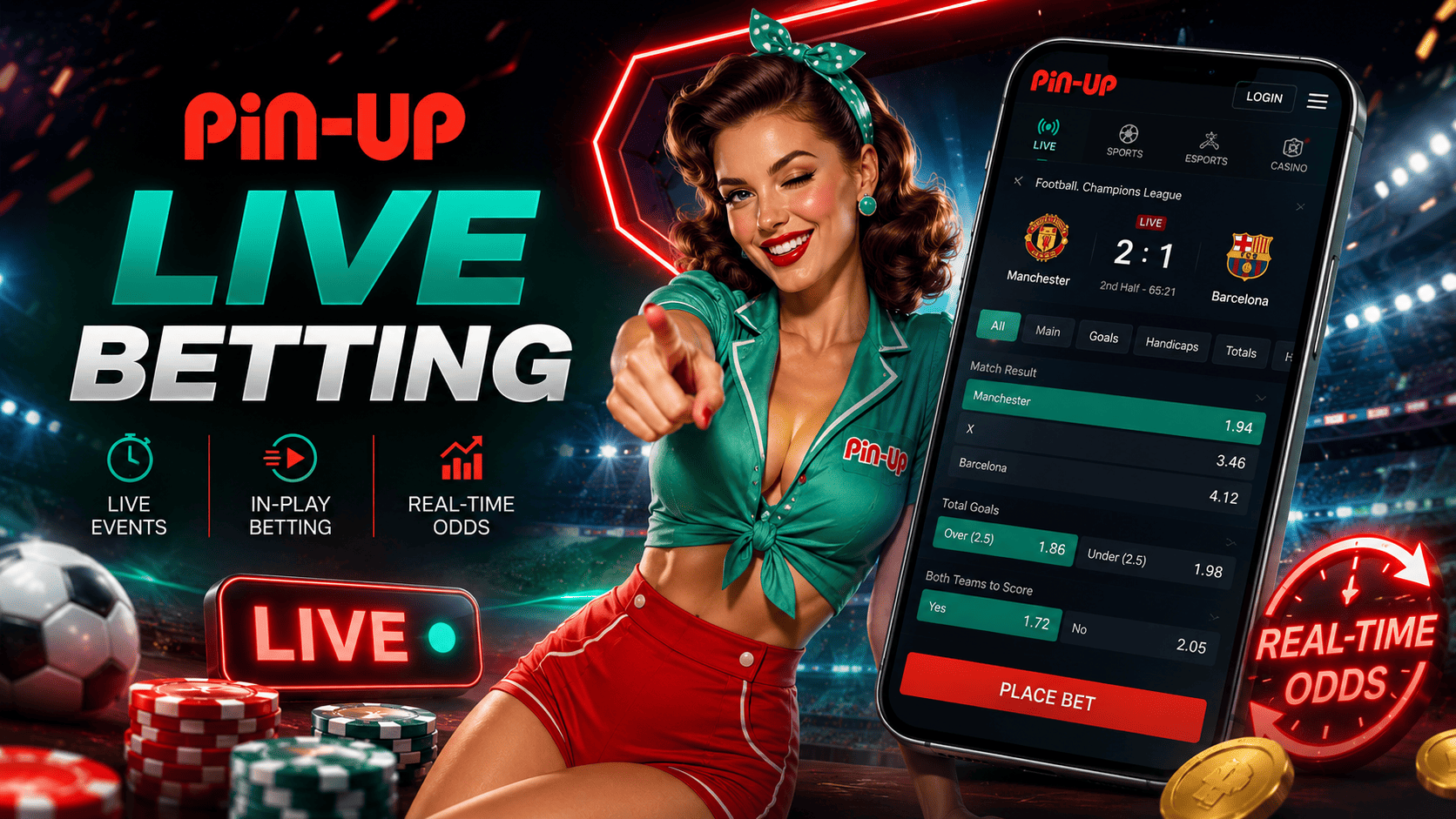 Live betting Pin Up